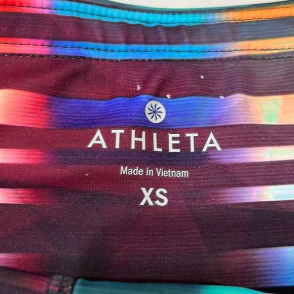 ATHLETA colorful capri leggings XS gym workout yoga running athleisure multi - Picture 5 of 5